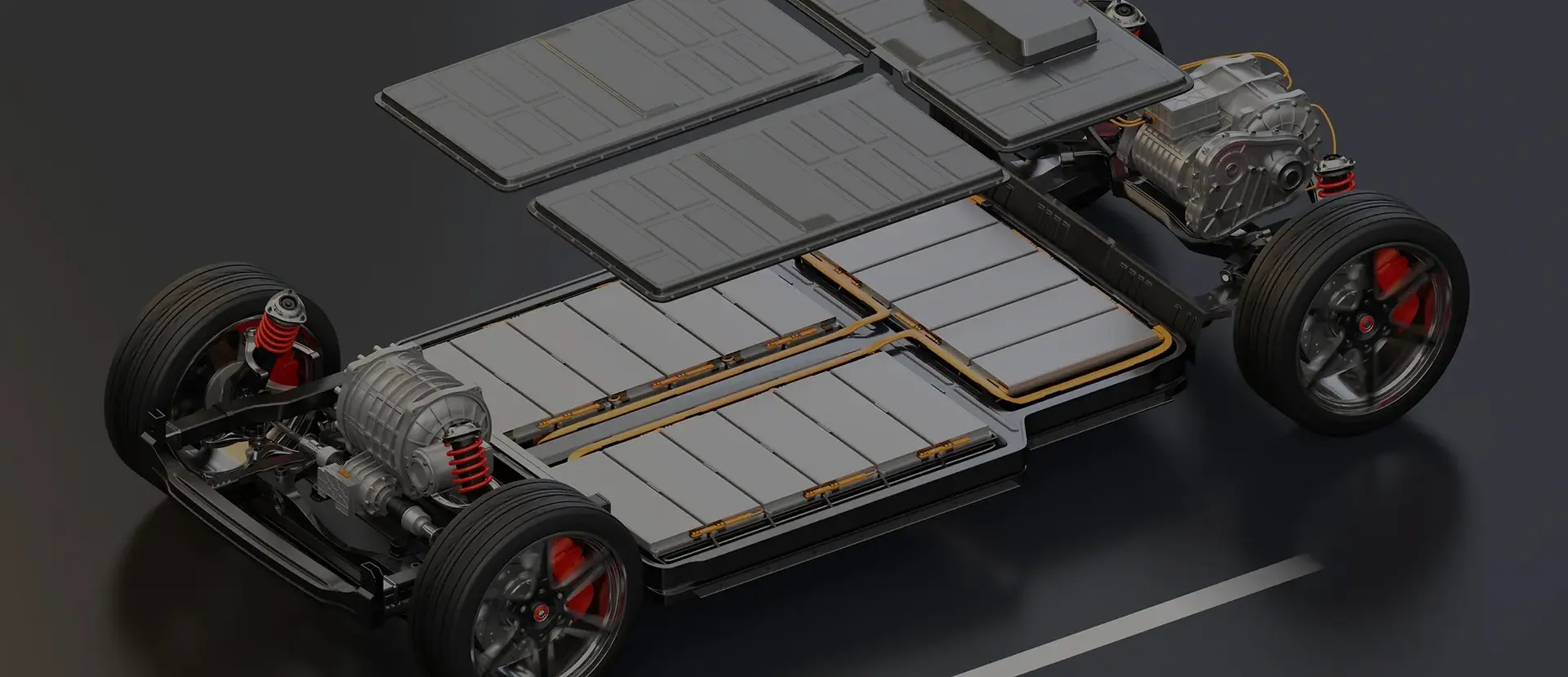 EV Car Platform with battery graphic on .webp